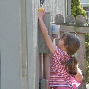 easter-fun4 Finding the last one on top of the water meter.