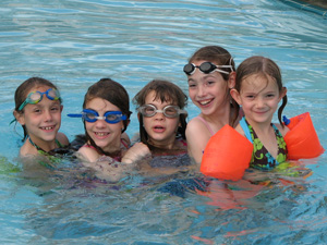 Cousins at the pool