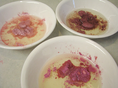 micas for winter rose soap