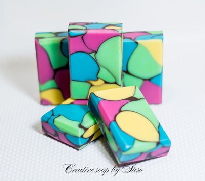 Multi-color Dancing Funnel soap by Tatsiana Serko
